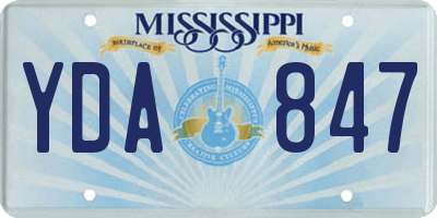 MS license plate YDA847