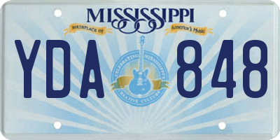 MS license plate YDA848