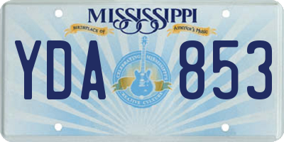 MS license plate YDA853