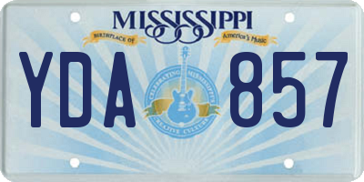 MS license plate YDA857