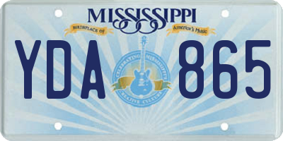 MS license plate YDA865