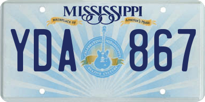 MS license plate YDA867