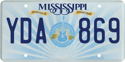 MS license plate YDA869