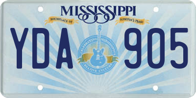 MS license plate YDA905