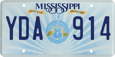MS license plate YDA914