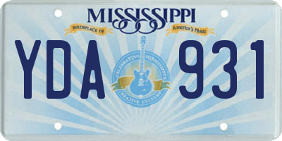 MS license plate YDA931