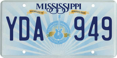 MS license plate YDA949