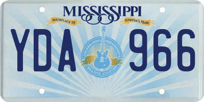 MS license plate YDA966