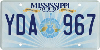 MS license plate YDA967