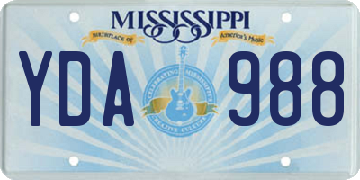 MS license plate YDA988