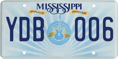 MS license plate YDB006
