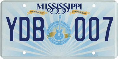 MS license plate YDB007