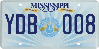MS license plate YDB008