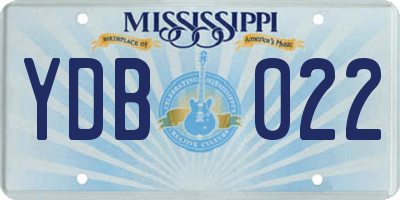 MS license plate YDB022