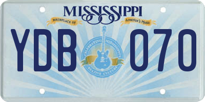 MS license plate YDB070
