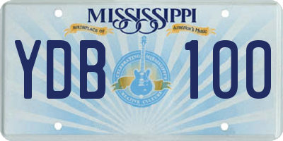 MS license plate YDB100