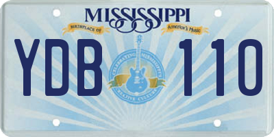 MS license plate YDB110