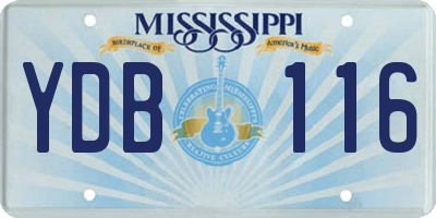 MS license plate YDB116