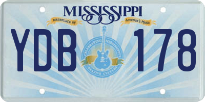 MS license plate YDB178
