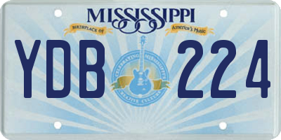 MS license plate YDB224