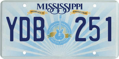 MS license plate YDB251