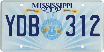 MS license plate YDB312