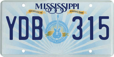 MS license plate YDB315