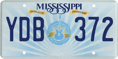 MS license plate YDB372
