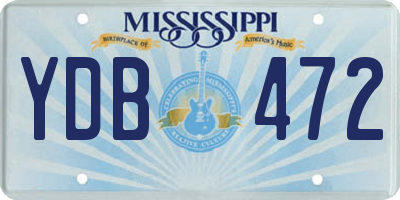 MS license plate YDB472