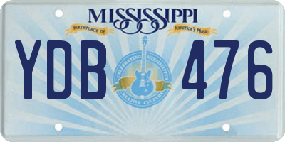 MS license plate YDB476