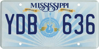 MS license plate YDB636