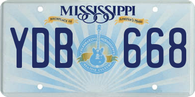 MS license plate YDB668