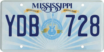 MS license plate YDB728