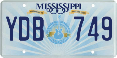MS license plate YDB749