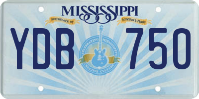 MS license plate YDB750