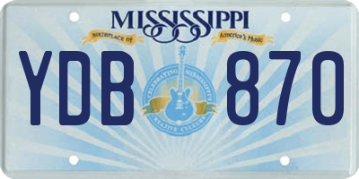 MS license plate YDB870