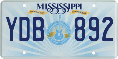 MS license plate YDB892