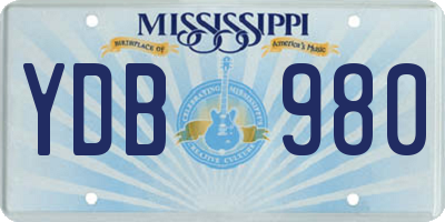 MS license plate YDB980