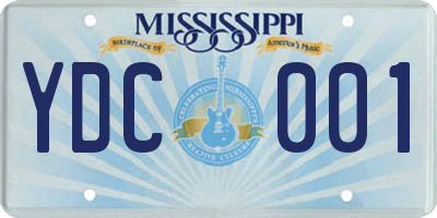 MS license plate YDC001