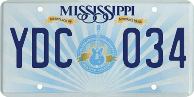 MS license plate YDC034