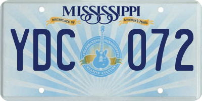 MS license plate YDC072