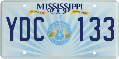 MS license plate YDC133