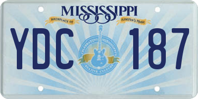 MS license plate YDC187
