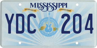 MS license plate YDC204