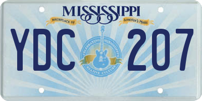 MS license plate YDC207