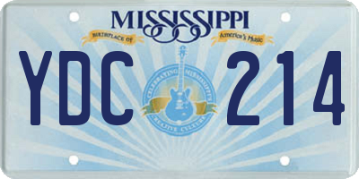 MS license plate YDC214