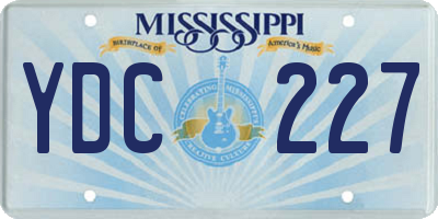 MS license plate YDC227