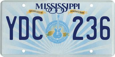 MS license plate YDC236