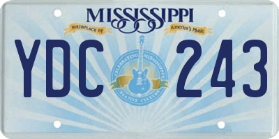 MS license plate YDC243