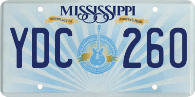 MS license plate YDC260